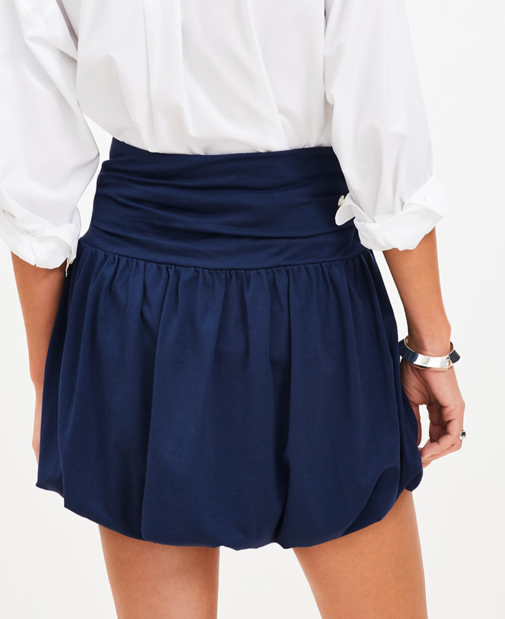 Loft bubble hem skirt Size Med Navy Blue Preppy Indie Retro Resort Coastal